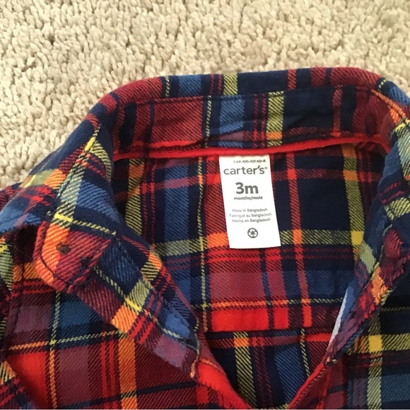 Carter’s set, jeans and flannel shirt, Janie and Jack top, Size 0 to 3M Bundle. - Picture 3 of 8